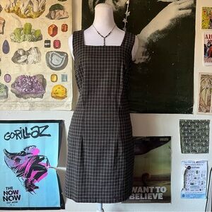 🍎 90s Plaid Square-Neck Shift Dress 🍎